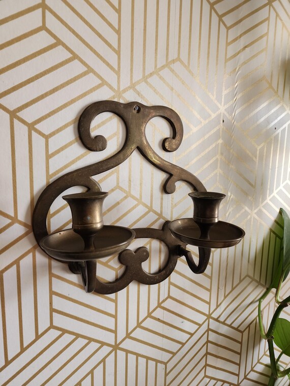 Vintage 2 Arm Brass Wall Sconce