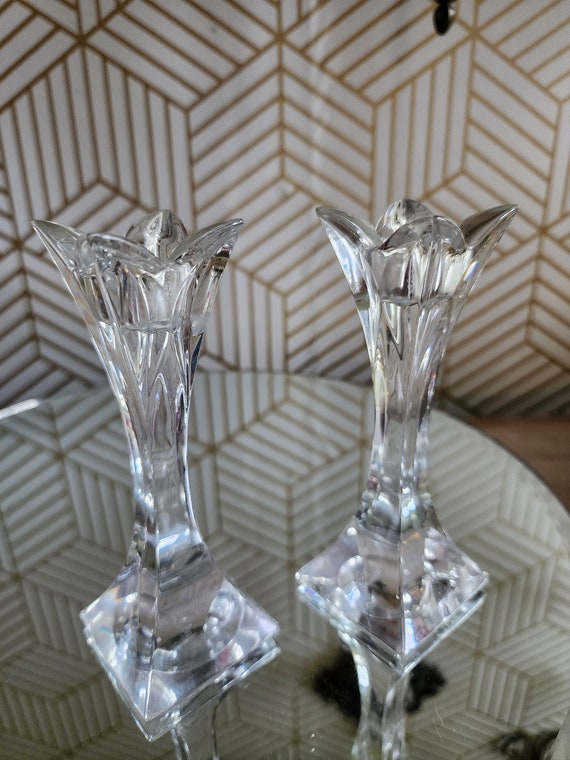 Nachtmann Crystal Candlesticks, Made in Germany, Fine Bavarian Crystal