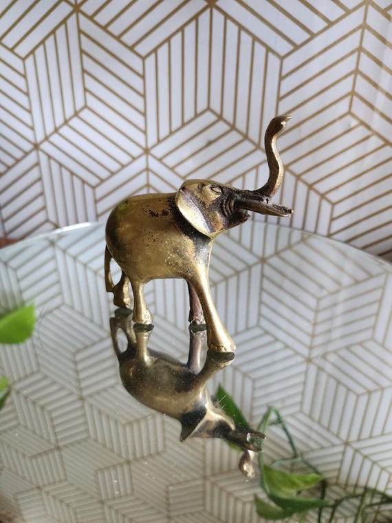 Vintage Solid Brass Elephant
