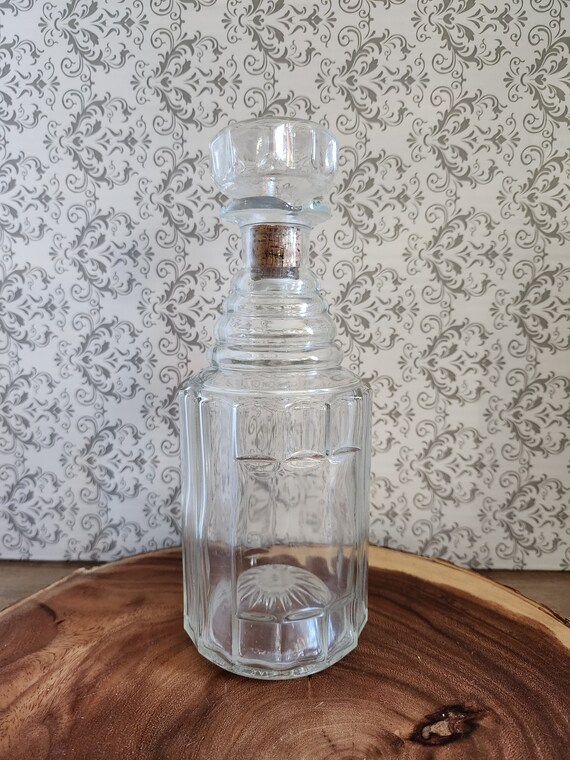 Vintage Flint Blown Glass Panel Decanter 1360 10"