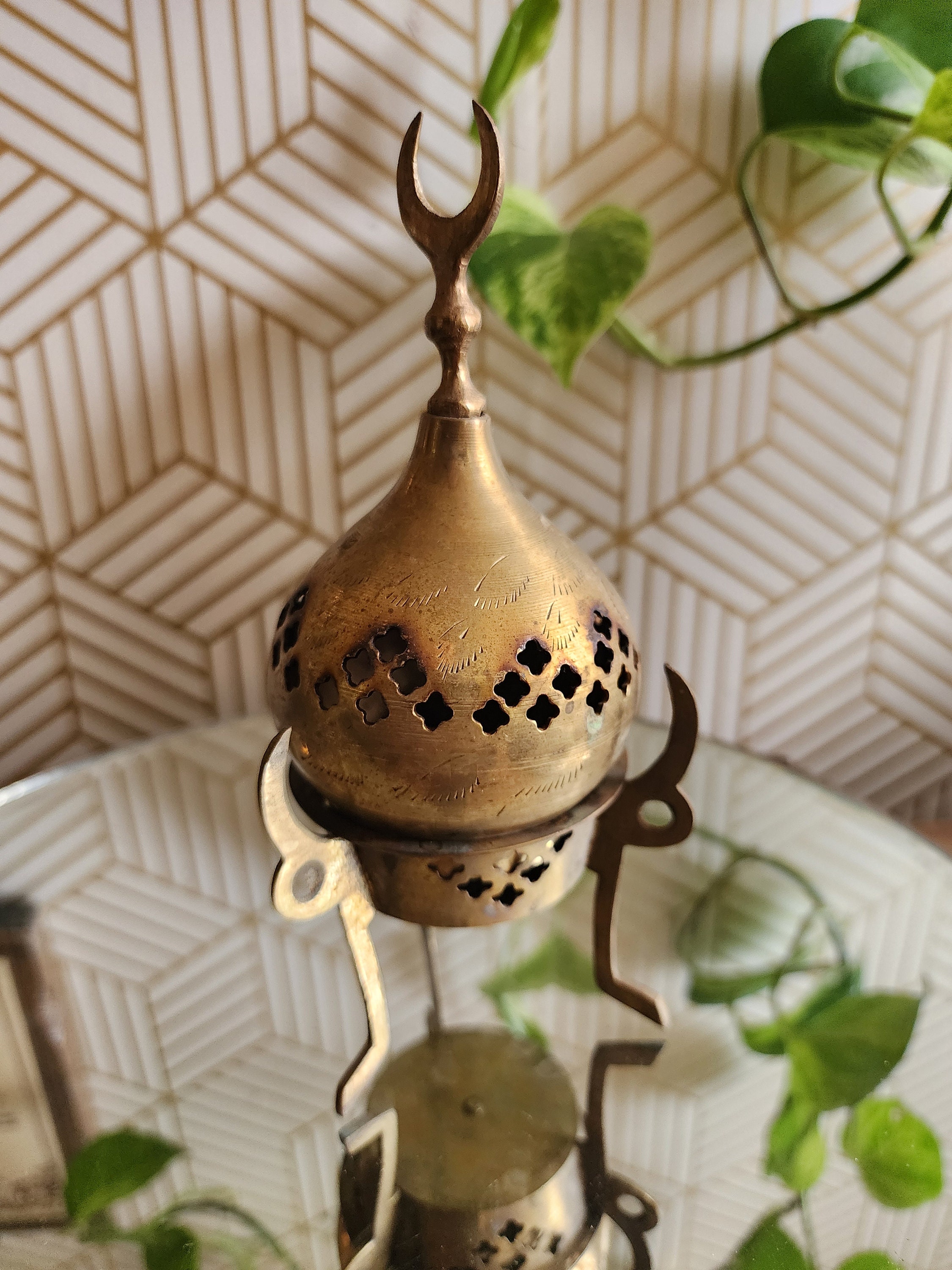 Vintage Brass Incense Burner 7