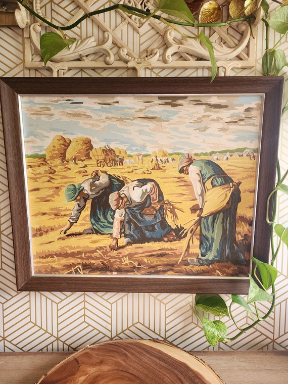 Vintage Oil Painting "The Gleaners" Rural Scenery 18x22