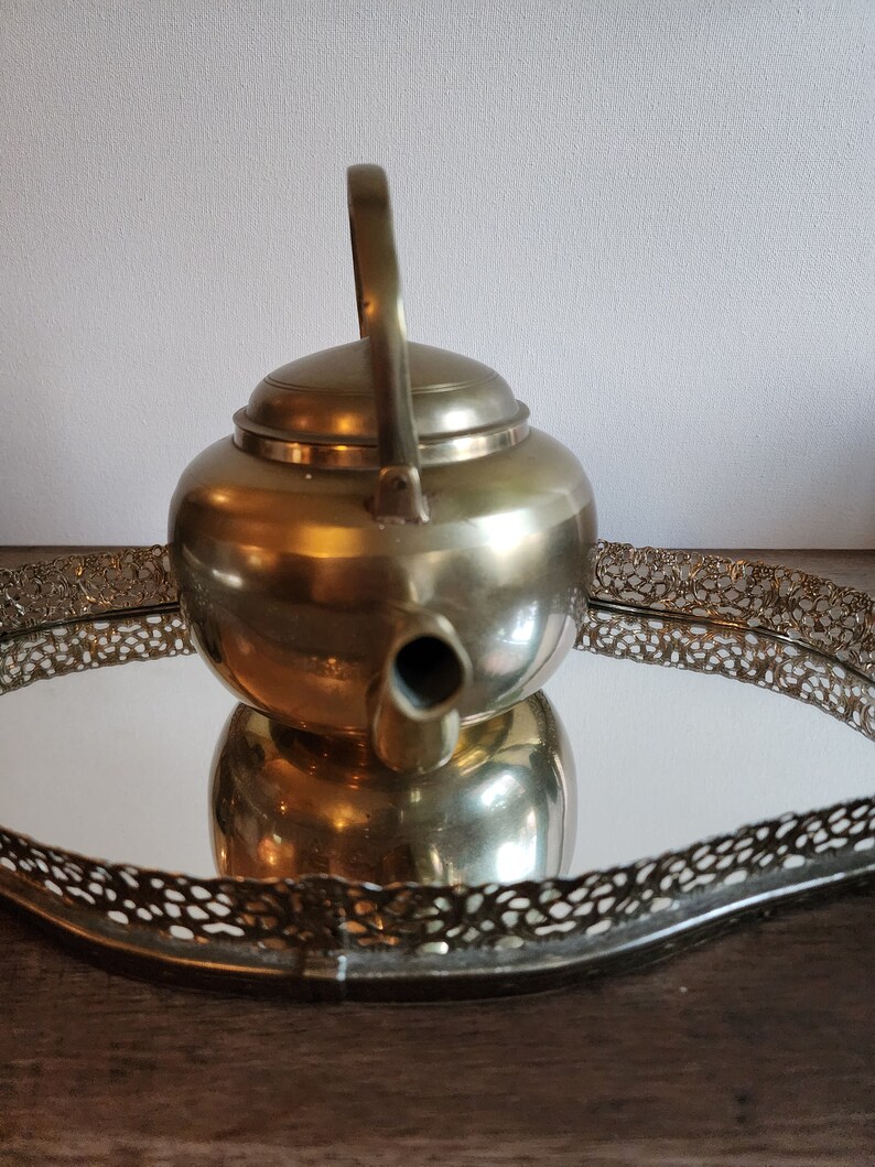 Vintage Brass Teapot, Made in Korea Etsy