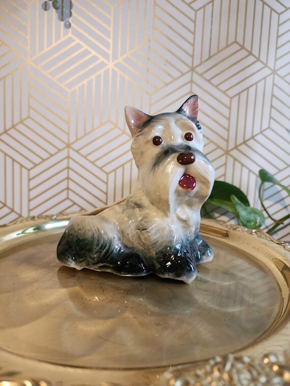 Vintage Ceramic Dog Scottie Terrier Planter Puppy 5”