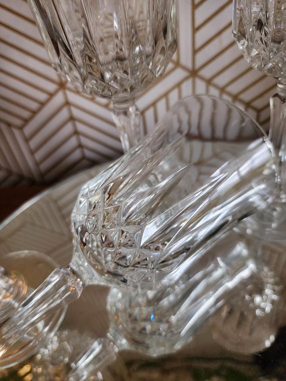 Set of 4 France Cristal D'Arques Durand Longchamp Clear Lead Crystal Wine Glasses 7.5"