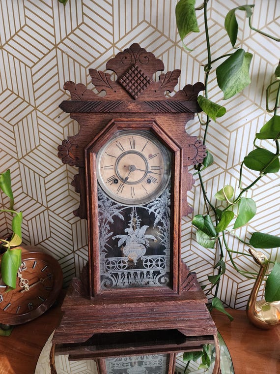Antique Ansonia American Gingerbread Mantel Clock – Antique 8 Day Striking Mantle Clock - Decorative or Repair