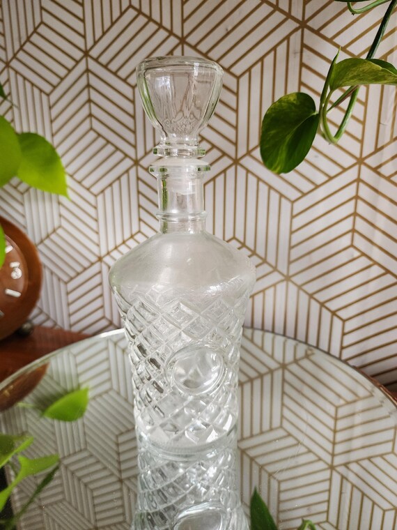 Vintage Diamond Pattern Decanter by Anchor Hocking.