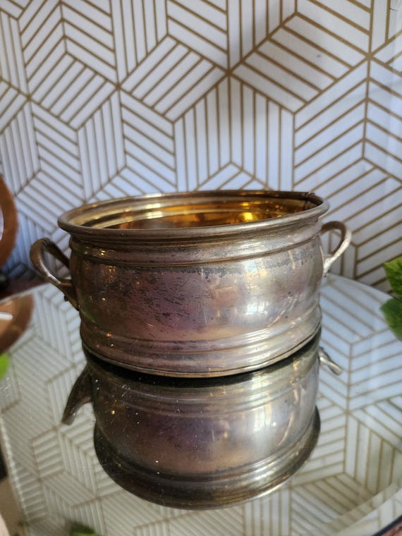 Vintage Brass Round Jardinière/Planter