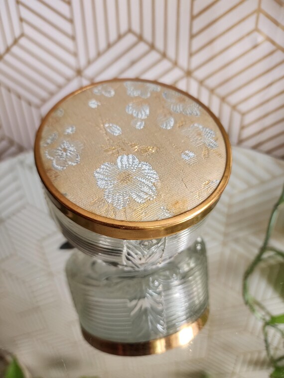 Vintage Art Deco Glass Powder Jar | Jewelry Box | Ring Box | Trinket Box