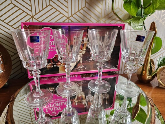 Vintage Lady Victoria Crystal Champagne Glasses - Made in France