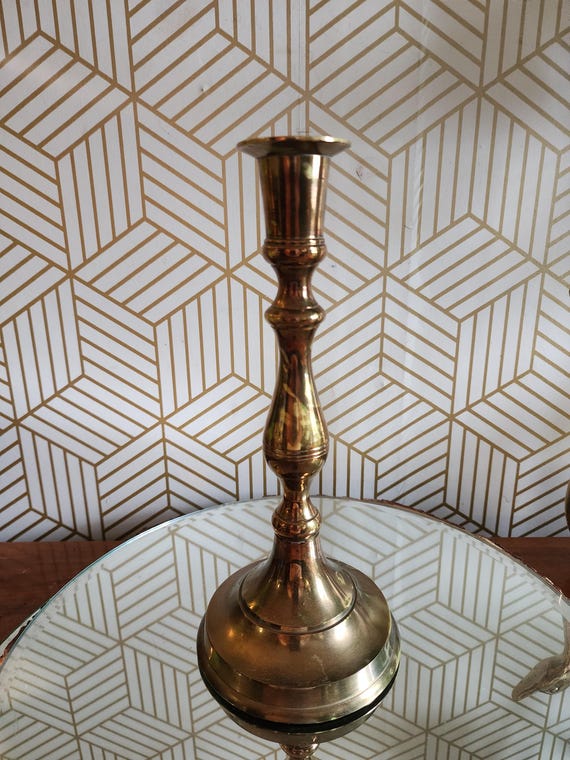Vintage 10" Brass Baldwin Candlestick Holder