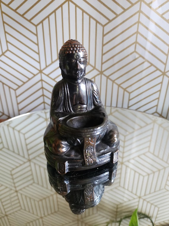 Vintage 1940s Bronze Buddha Incense Burner - Occupied Japan