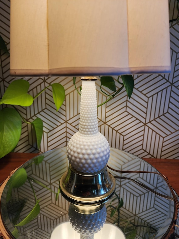 Vintage Midcentury Milkglass Boudoir Table Lamp