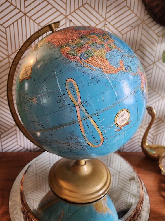 Vintage Cram's Imperial 12" World Globe by  George F. Cram Co. Made in USA