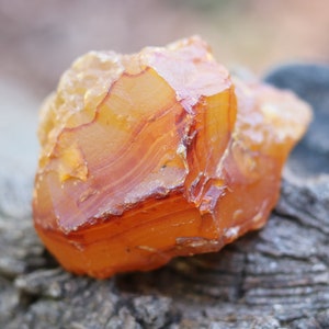214 g Grande Agata Corniola Washington Arancione con Bande Rosse - Regalo per Arredamento Casa, Regalo Roccia, Regalo per Collezionisti di Rocce, Roccia da Esposizione