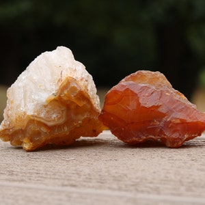 Pair of Medium Washington Carnelian Agates with Banding and Quartz - Home Decor Rock, Display Rock, Home Warming Gift, Rock Gift
