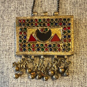 Vintage handcrafted Afghan Kuchi tribal amulet pendant a Tumar prayer box