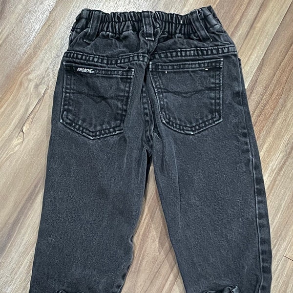 3T Vintage 80s 90s Jordache Kids Denim Cotton Elastic Jeans Black