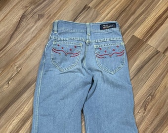Vintage 90s Kids Denim Jeans Light Wash Blue Size 10S New Friends
