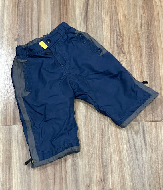 6-12M Vintage Y2K 00s Kids Baby Boys Gap Nylon Pants Blue Tech Wear
