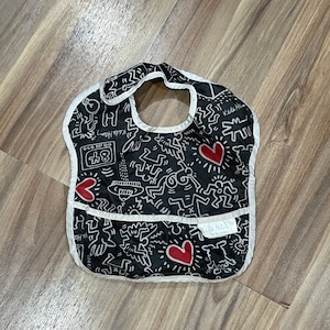 Vintage 90s Kids Baby Keith Haring Printed Bib Bumkins