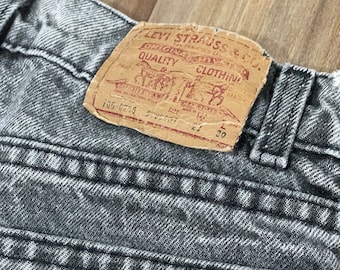 26x28 Vintage 90er Jahre Kinder Jungen Student Levi's Denim Baumwolljeans verblasst schwarz Distressed