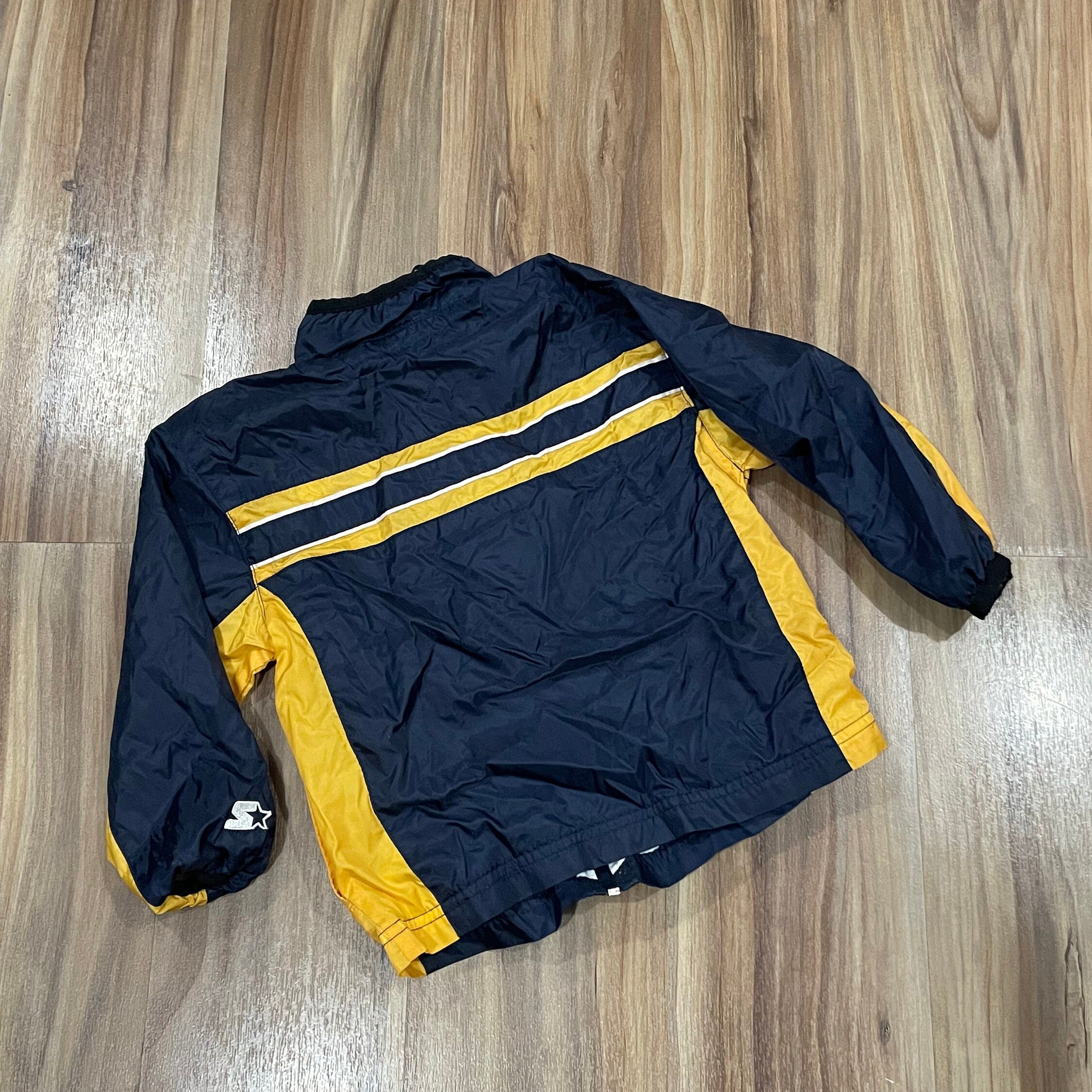 スターター ナイロン ジャケット キッズ 90s NHL ケンタッキー州　S Vintage 90s Nylon Track Jacket: Kids Sz 4 Blue Yellow Windbreaker
