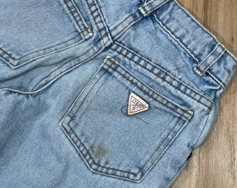 Sz 6Y Vintage 90s Kids Guess Denim Cotton Jeans Medium Wash Blue