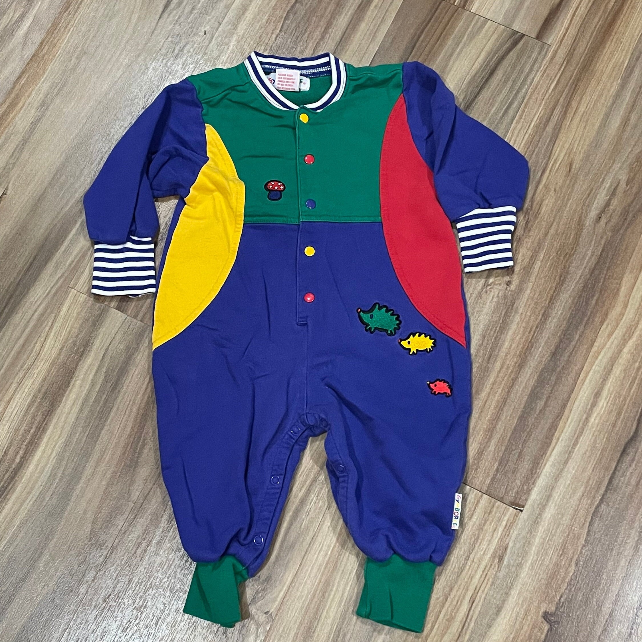 Infant Vintage 90s Kids Baby Color Block Gymboree One Piece Sleepwear J
