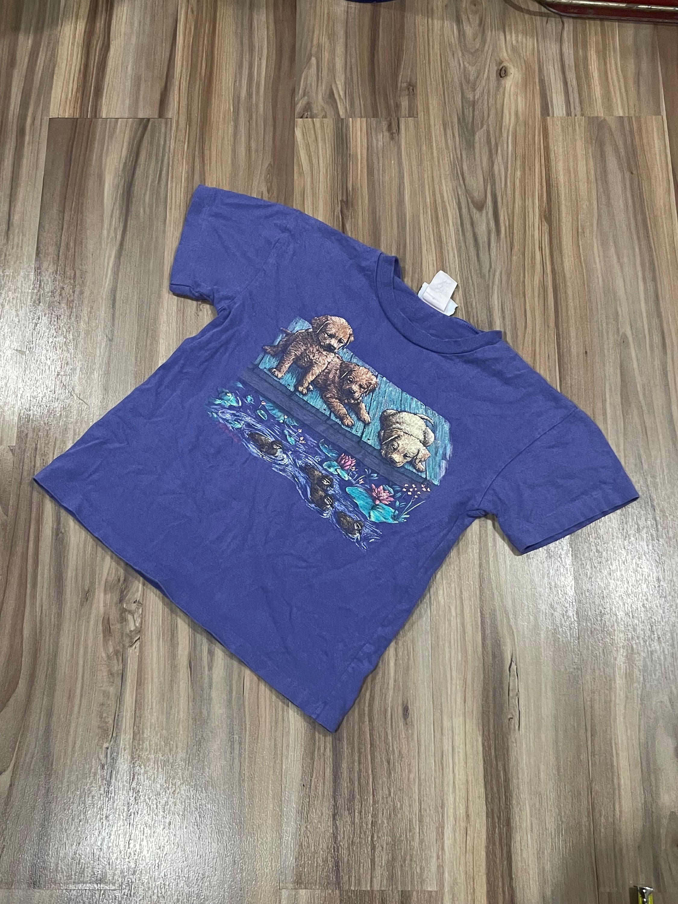 ＜NOMADIS＞DOGGY’S Petit Small Vintage 90s Kids Dogs Graphic Short Sleeve T Shirt Purple - Etsy