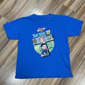 Vintage 00s Kids Teen Titans Go Cartoon Network Short Sleeve T Shirt Blue