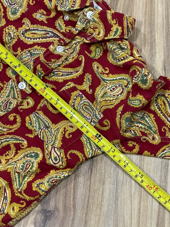 6T Vintage 60s Kids All Over Print Paisley Towncraft Button up 