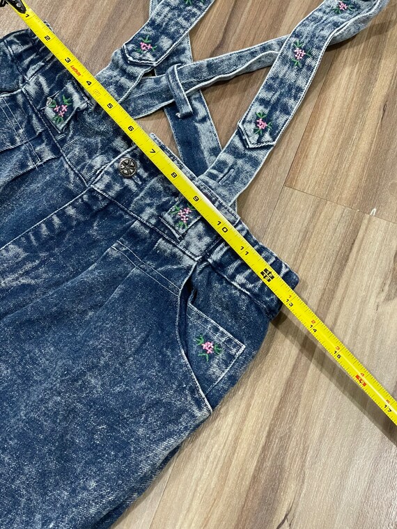 Sz 6 Vintage 80s Kids Denim Acid Wash Cotton Bowt… - image 5