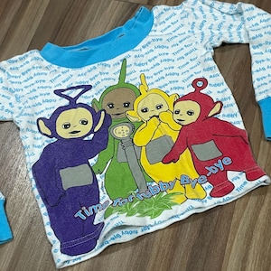 3T Vintage 90s Kids Boys Teletubbies Pajama Set Long Sleeve Top