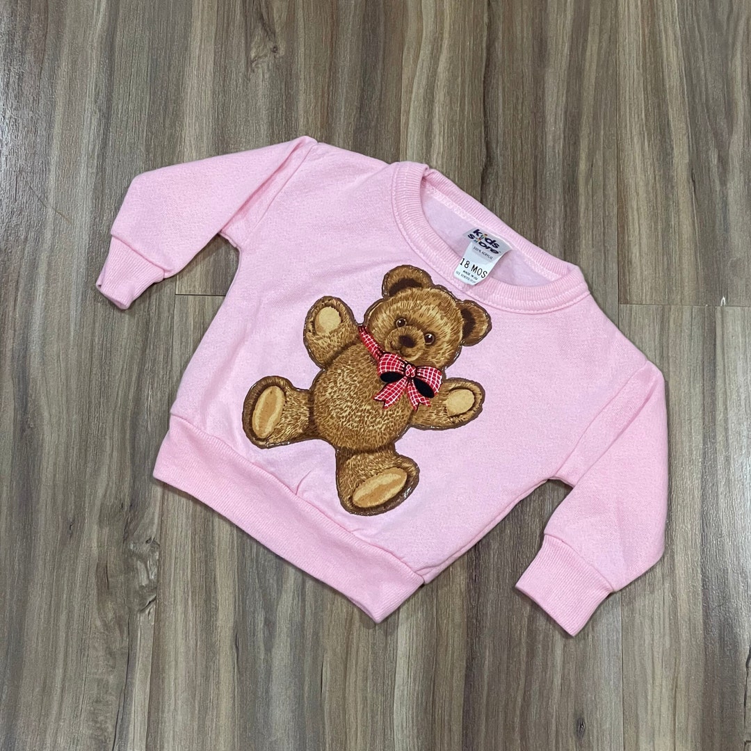 Vintage 00s 90s Grey Teenie Weenie Baseball Bear Crew Neck Jumper M