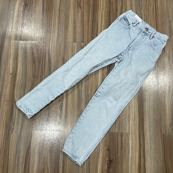 Vintage 90s Kids Denim Cotton Jeans Light Wash Bl… - image 1