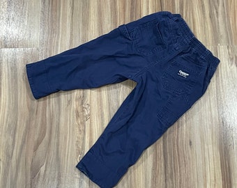 24M Vintage 90s Niños Oshkosh B'gosh Algodón Cintura Elástica Pantalones Azul