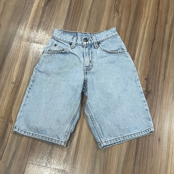 Vintage 90s Kids Levis Light Wash Denim Cotton Shorts Lightwash Blue Size 20x10