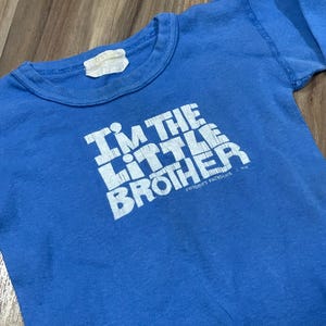 3T Vintage 80s Kids Boys I’m The Little Brother Long Sleeve Shirt Blue