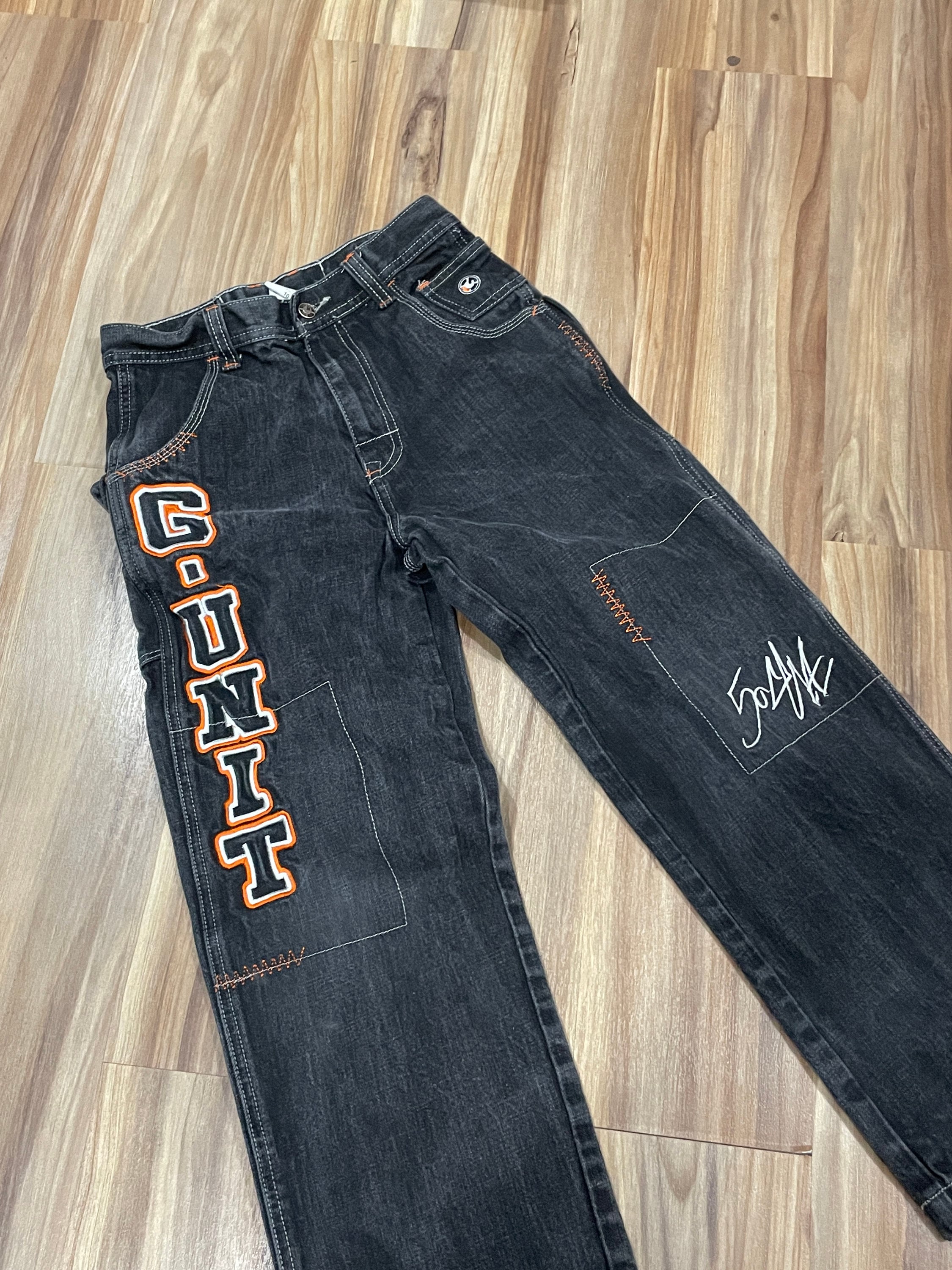 Sz 10 Vintage 00s Kids G Unit 50 Cent Denim Cotton Jeans Black - Etsy