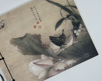 Carnet de croquis, 80 feuilles, relié à la main avec une cordelette et un perle en porceleine, Collection 2023 By SilkyShopDesign
