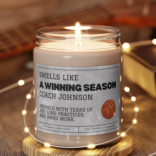 Personalized Basketball Coach Gifts, Custom Basketball Motivation Candle, Coaches Gift Basketball Room Decor, School Basketball Coach Gift