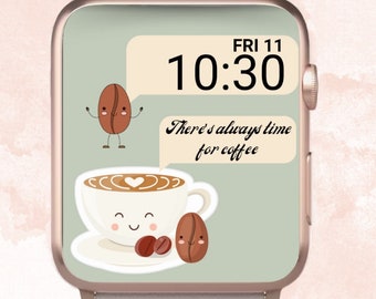 Cute Coffee Apple Watch Wallpaper, Coffee Apple Watch Face, Cute Latte Apple Watch Wallpaper Quotes Apple Watch Wallpaper Coffee Lover Latte