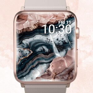 Blue and Pink Marble Apple Watch Wallpaper, Gold Marble Apple Watch, Aesthetic Apple Watch, Gorgeous Apple Watch, Elegant Marble Watch Face