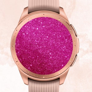 Quadrante rosa glitterato Samsung Galaxy Watch, sfondo glitterato Samsung Galaxy Watch, Samsung Galaxy Watch scintillante, Samsung Galaxy Watch, rosa shocking