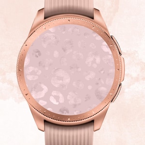 Quadrante per Samsung Galaxy Watch leopardato in oro rosa, Sfondo per Samsung Galaxy Watch leopardato, Orologio Samsung Galaxy rosa, Samsung Galaxy leopardato, Carino
