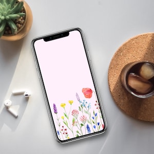 Wildflower Background for iPhone or Android, Phone Background Digital Download, Phone Wallpaper, Phone Lock screen, Wildflower Wallpaper