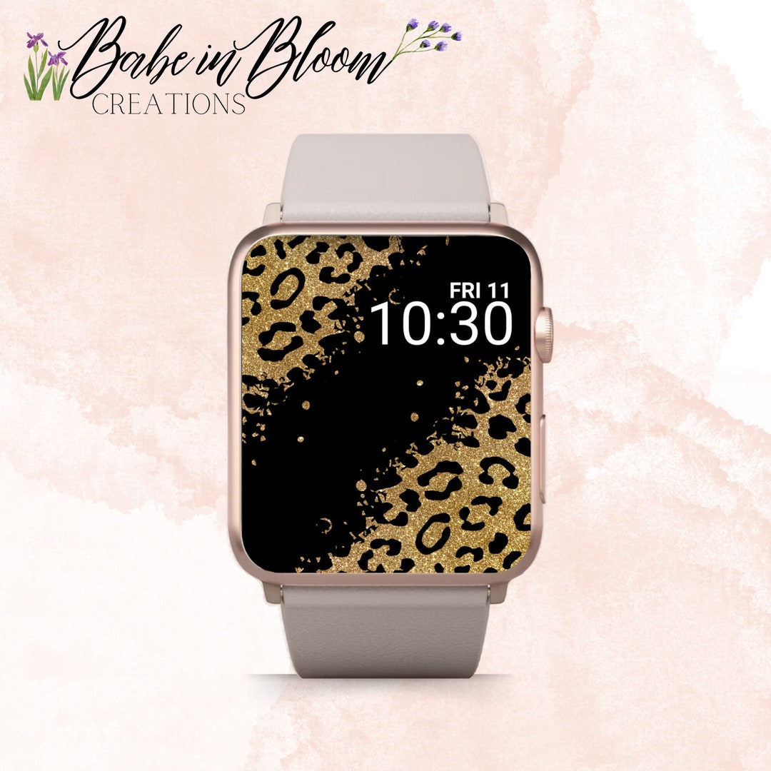 Glitter Leopard Print Watch Wallpaper, Glitter Leopard Print Apple