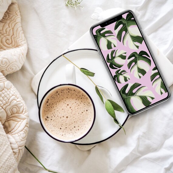 Monstera Background for iPhone or Android, Phone Background Digital  Download, Phone Wallpaper, Phone Lock Screen, Monstera Leaf Wallpaper - Etsy