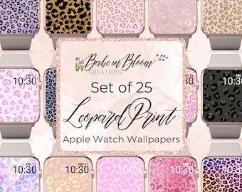 Set von 25 Leopard Apple Watch Wallpaper, Leopard Print Apple Watch Wallpaper, Leopard Apple Watch Gesicht, Gepard Apple Watch Wallpaper, niedlich